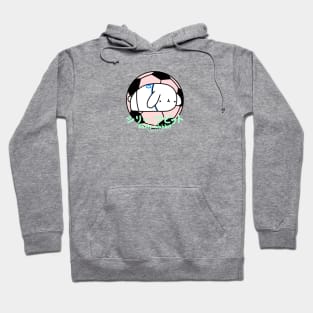 [Shilly Wabbit] Baby Lop Bunny Rabbit Loves Soccer (Pink) Hoodie